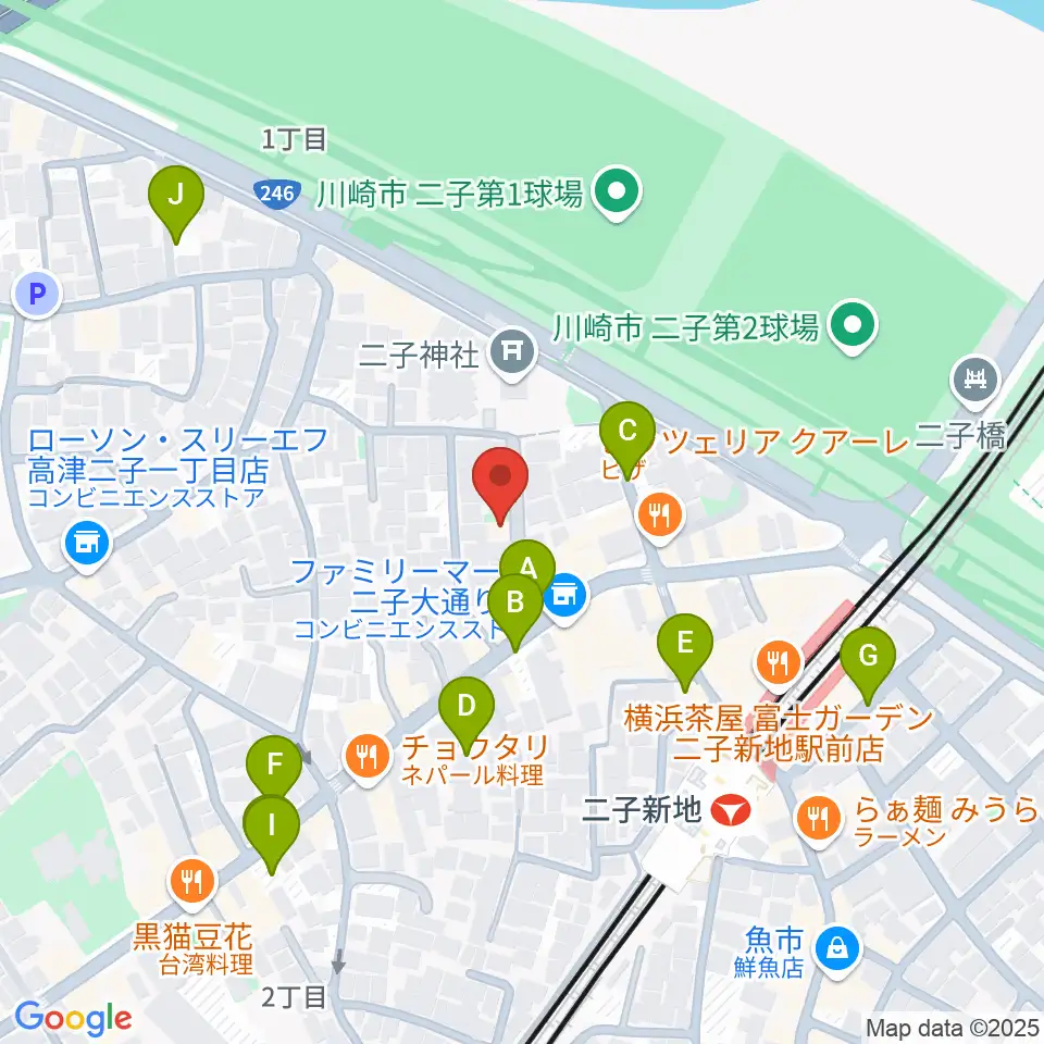ふたこ音楽館周辺の駐車場・コインパーキング一覧地図