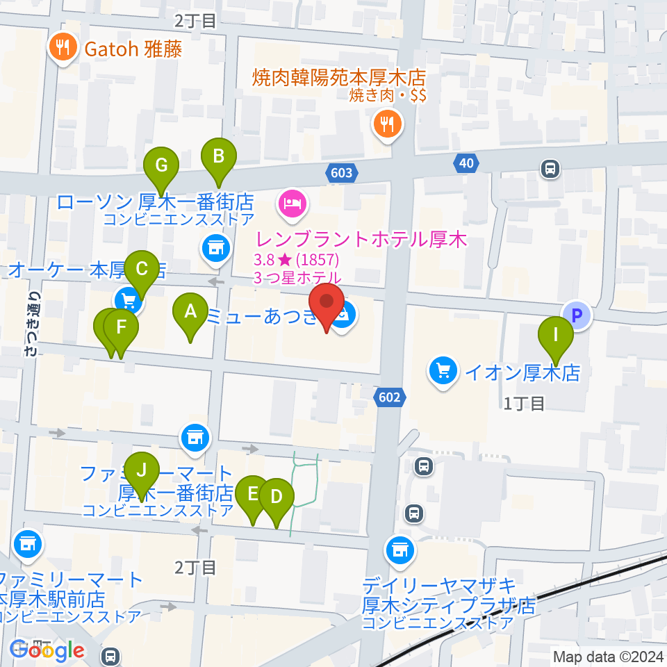 あつぎのえいがかんkiki周辺の駐車場・コインパーキング一覧地図