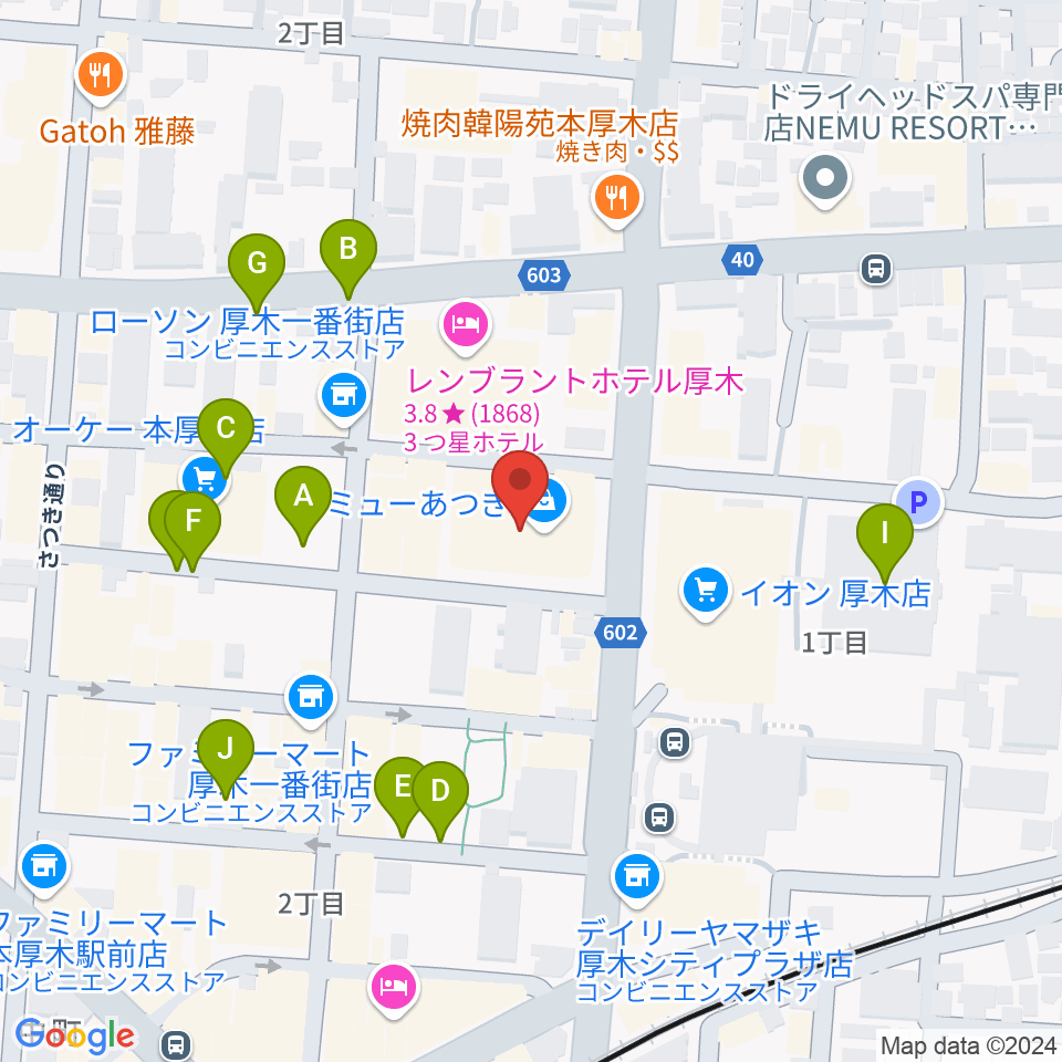 あつぎのえいがかんkiki周辺の駐車場・コインパーキング一覧地図