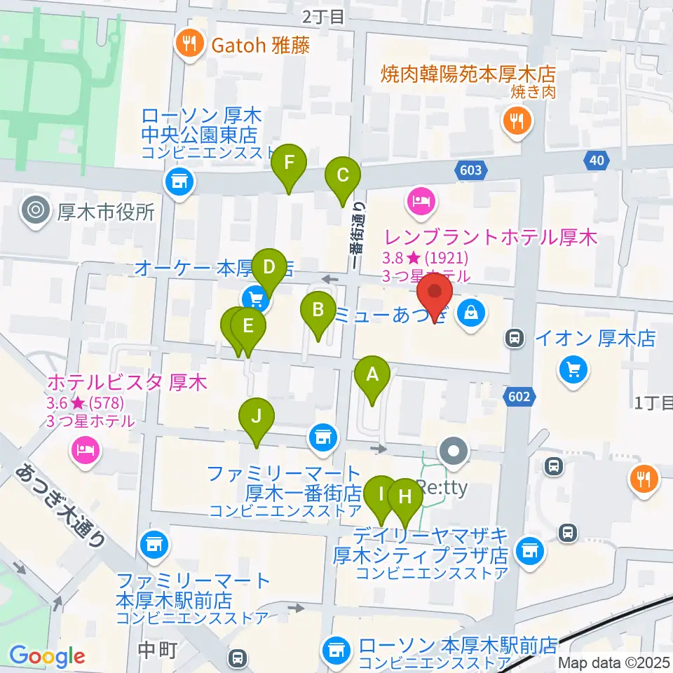 あつぎのえいがかんkiki周辺の駐車場・コインパーキング一覧地図