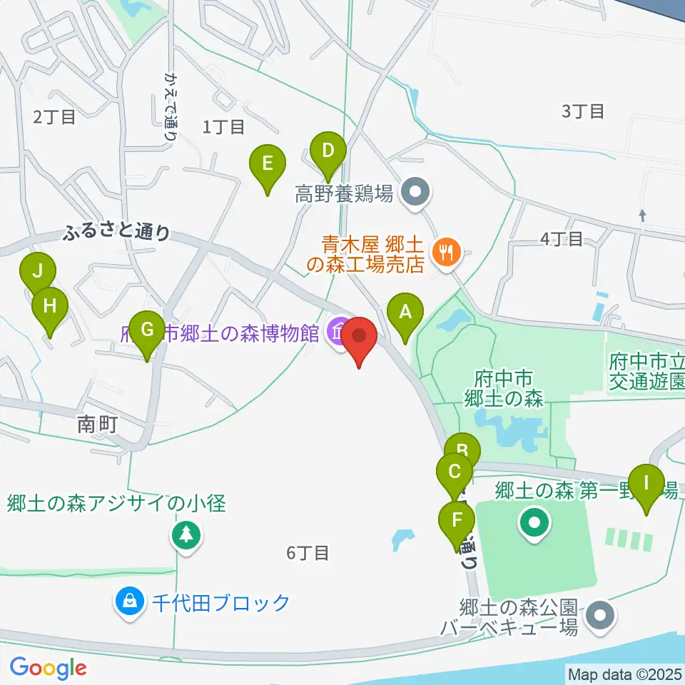 府中市郷土の森博物館周辺の駐車場・コインパーキング一覧地図