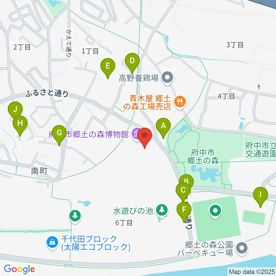 府中市郷土の森博物館周辺の駐車場・コインパーキング一覧地図