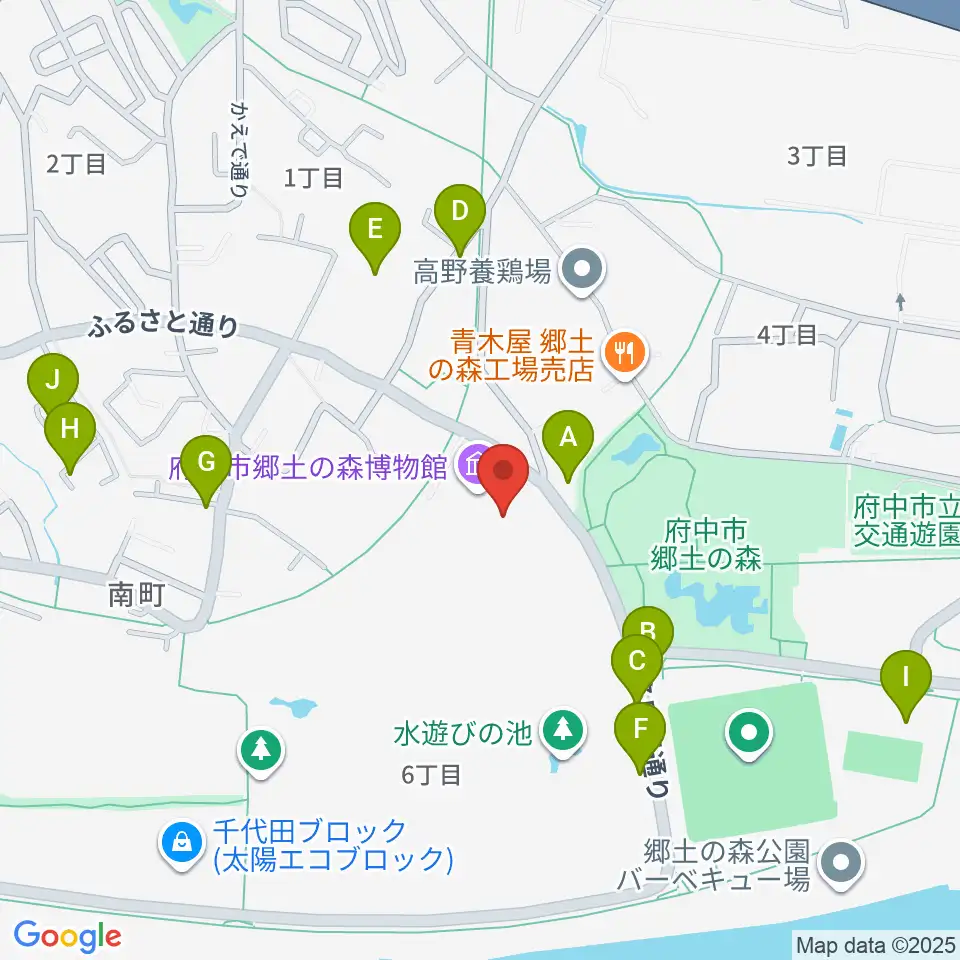 府中市郷土の森博物館周辺の駐車場・コインパーキング一覧地図