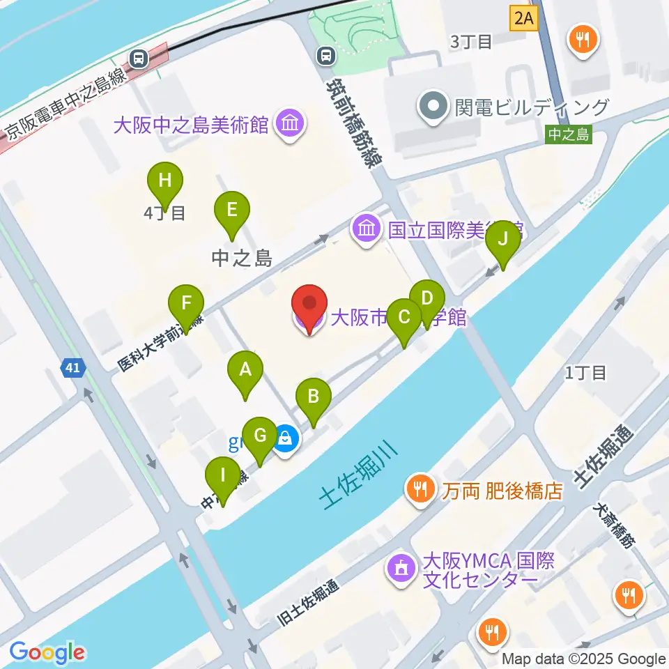 大阪市立科学館周辺の駐車場・コインパーキング一覧地図