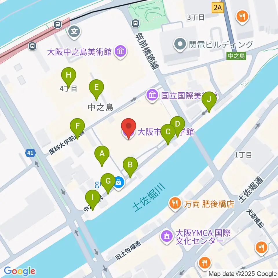 大阪市立科学館周辺の駐車場・コインパーキング一覧地図