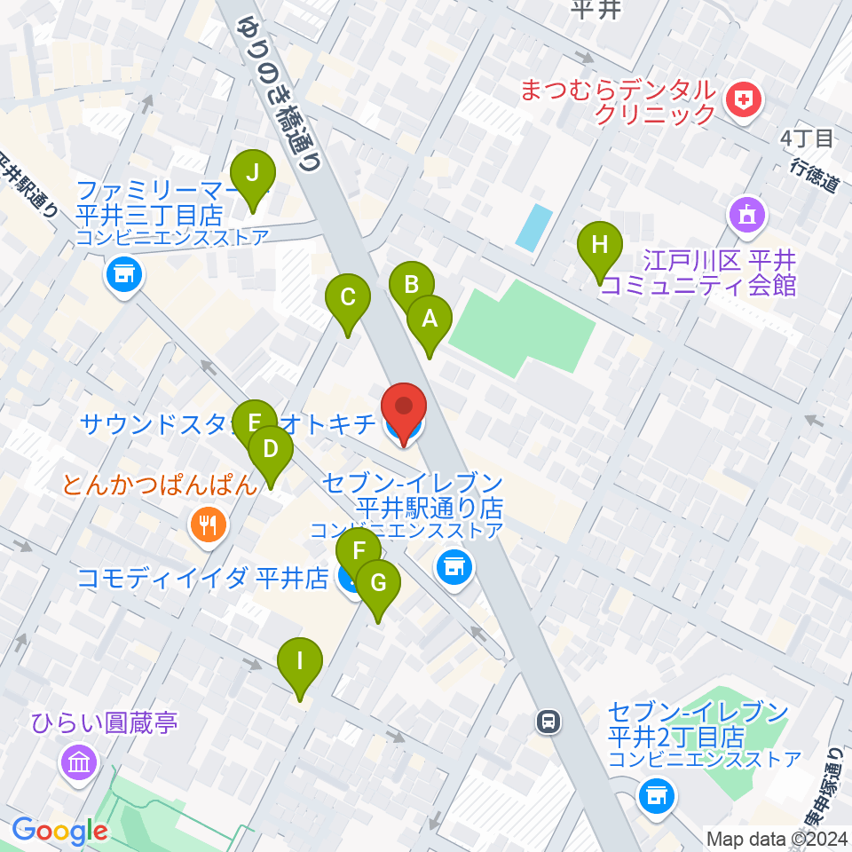 スタジオ・オトキチ周辺の駐車場・コインパーキング一覧地図