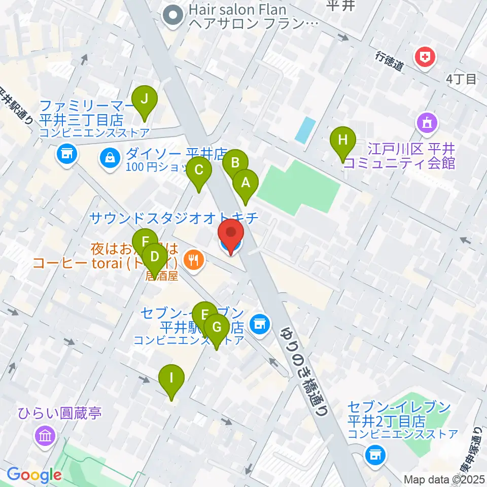 スタジオ・オトキチ周辺の駐車場・コインパーキング一覧地図