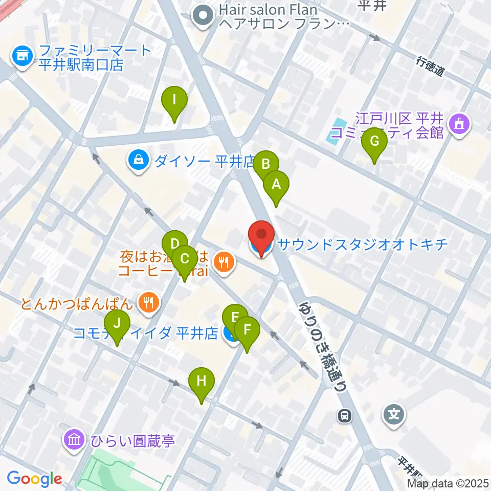スタジオ・オトキチ周辺の駐車場・コインパーキング一覧地図