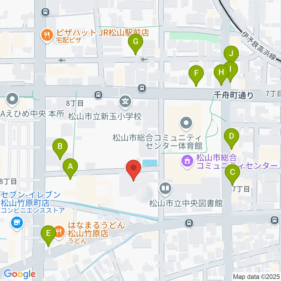 松山コスモシアター周辺の駐車場・コインパーキング一覧地図