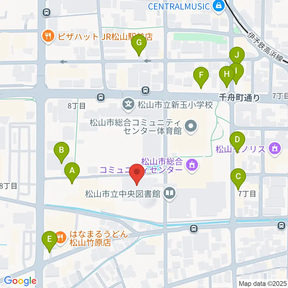 松山コスモシアター周辺の駐車場・コインパーキング一覧地図