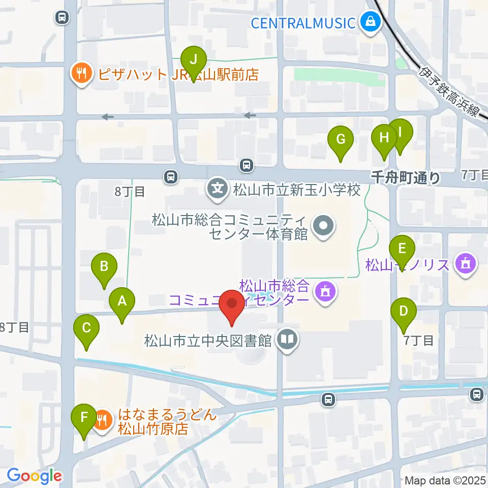 松山コスモシアター周辺の駐車場・コインパーキング一覧地図