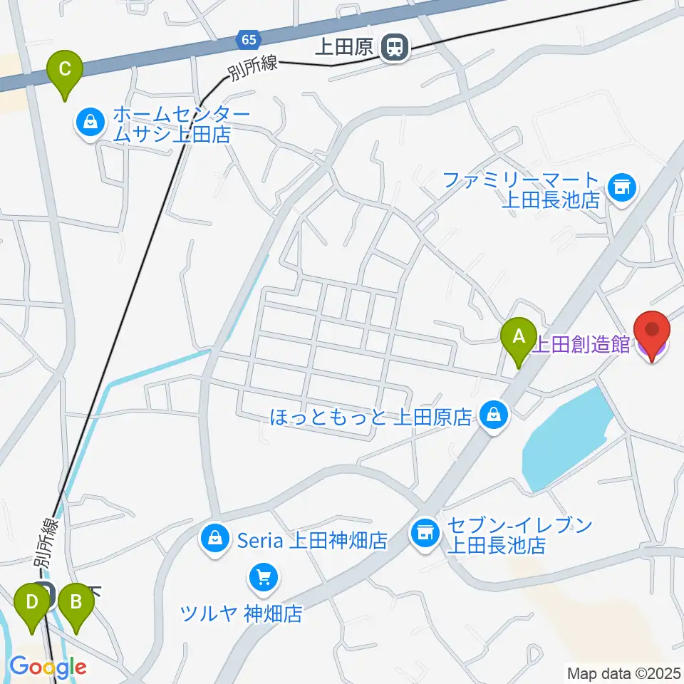 上田創造館周辺の駐車場・コインパーキング一覧地図