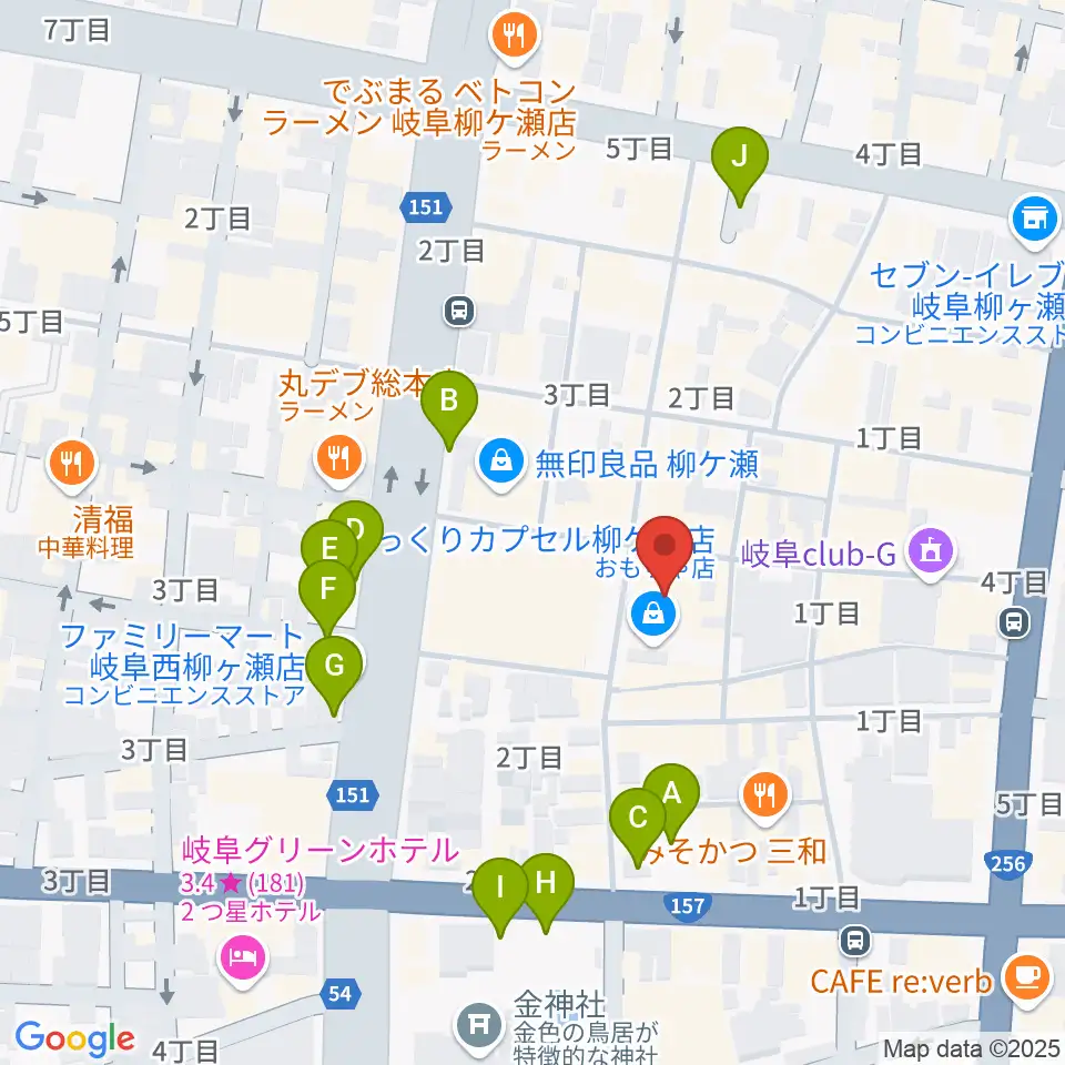 ぎふ葵劇場周辺の駐車場・コインパーキング一覧地図