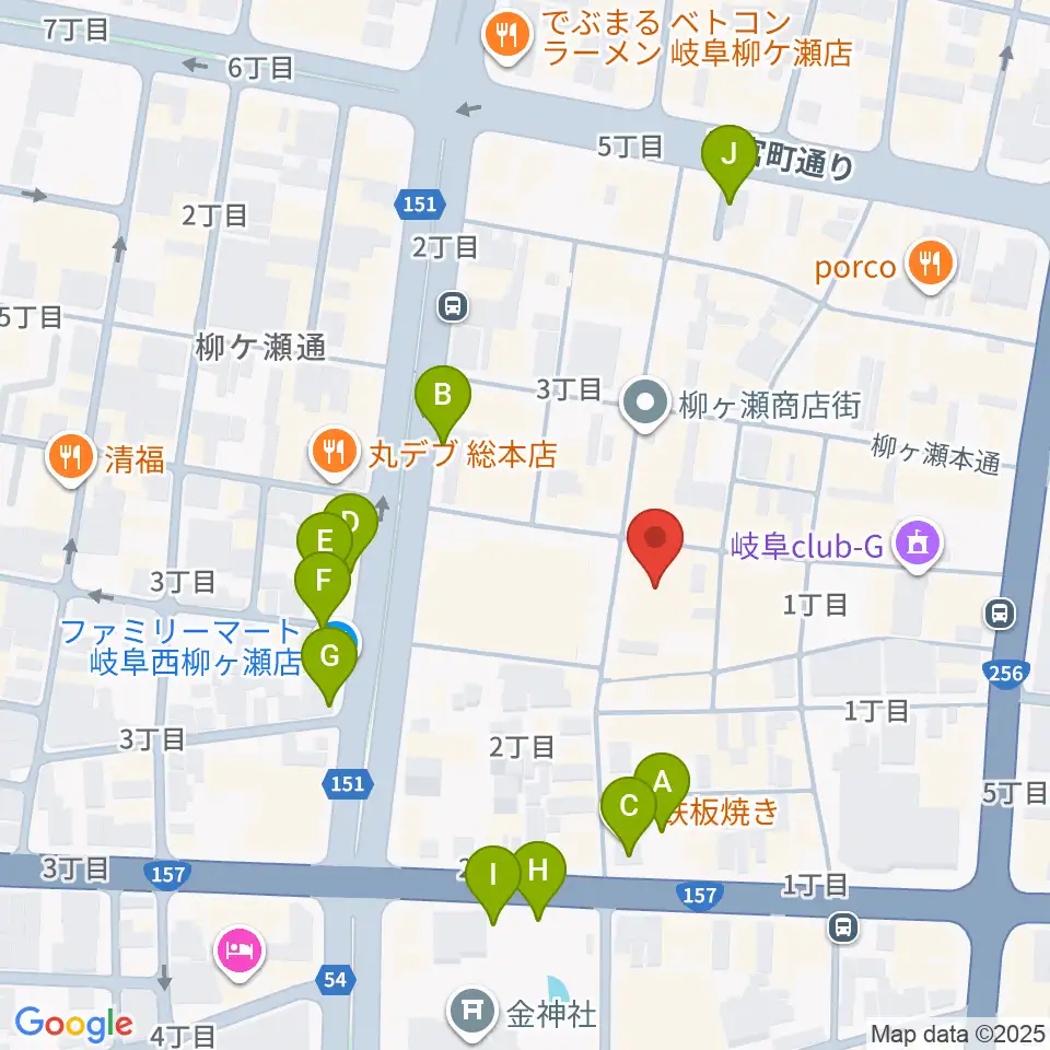 ぎふ葵劇場周辺の駐車場・コインパーキング一覧地図