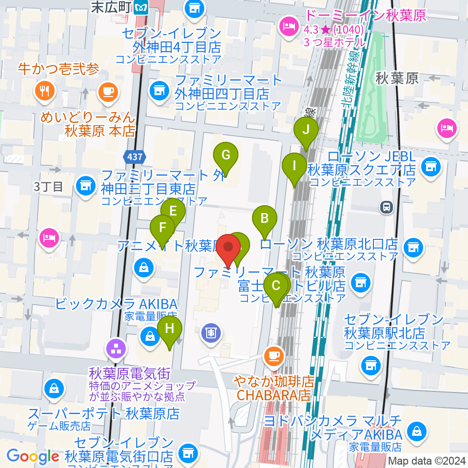 秋葉原UDXシアター周辺の駐車場・コインパーキング一覧地図