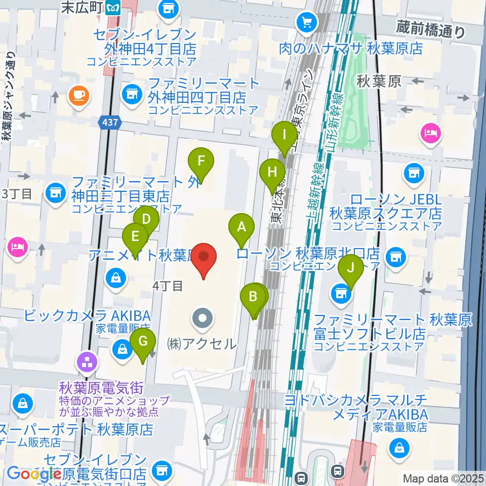 秋葉原UDXシアター周辺の駐車場・コインパーキング一覧地図