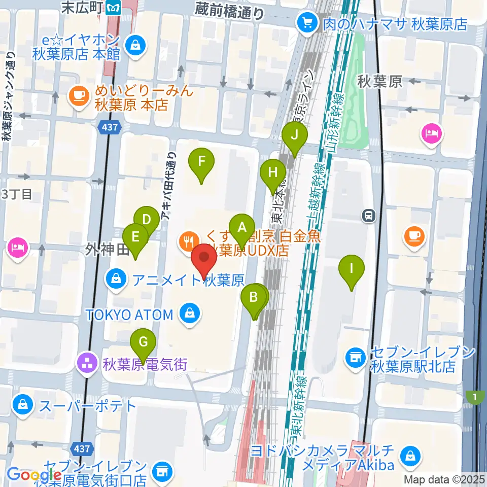 秋葉原UDXシアター周辺の駐車場・コインパーキング一覧地図