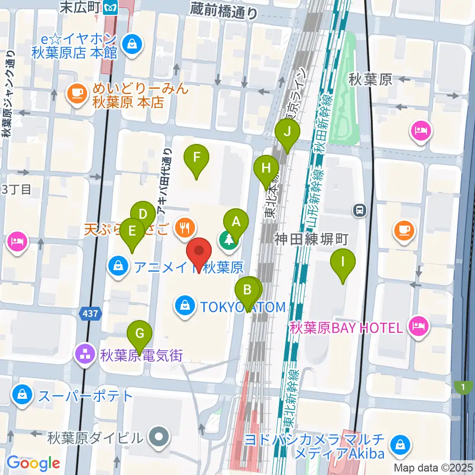秋葉原UDXシアター周辺の駐車場・コインパーキング一覧地図