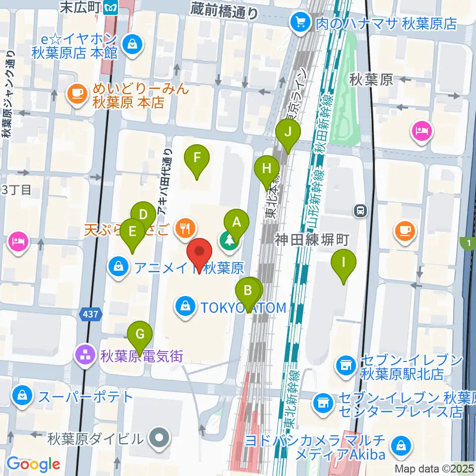 秋葉原UDXシアター周辺の駐車場・コインパーキング一覧地図