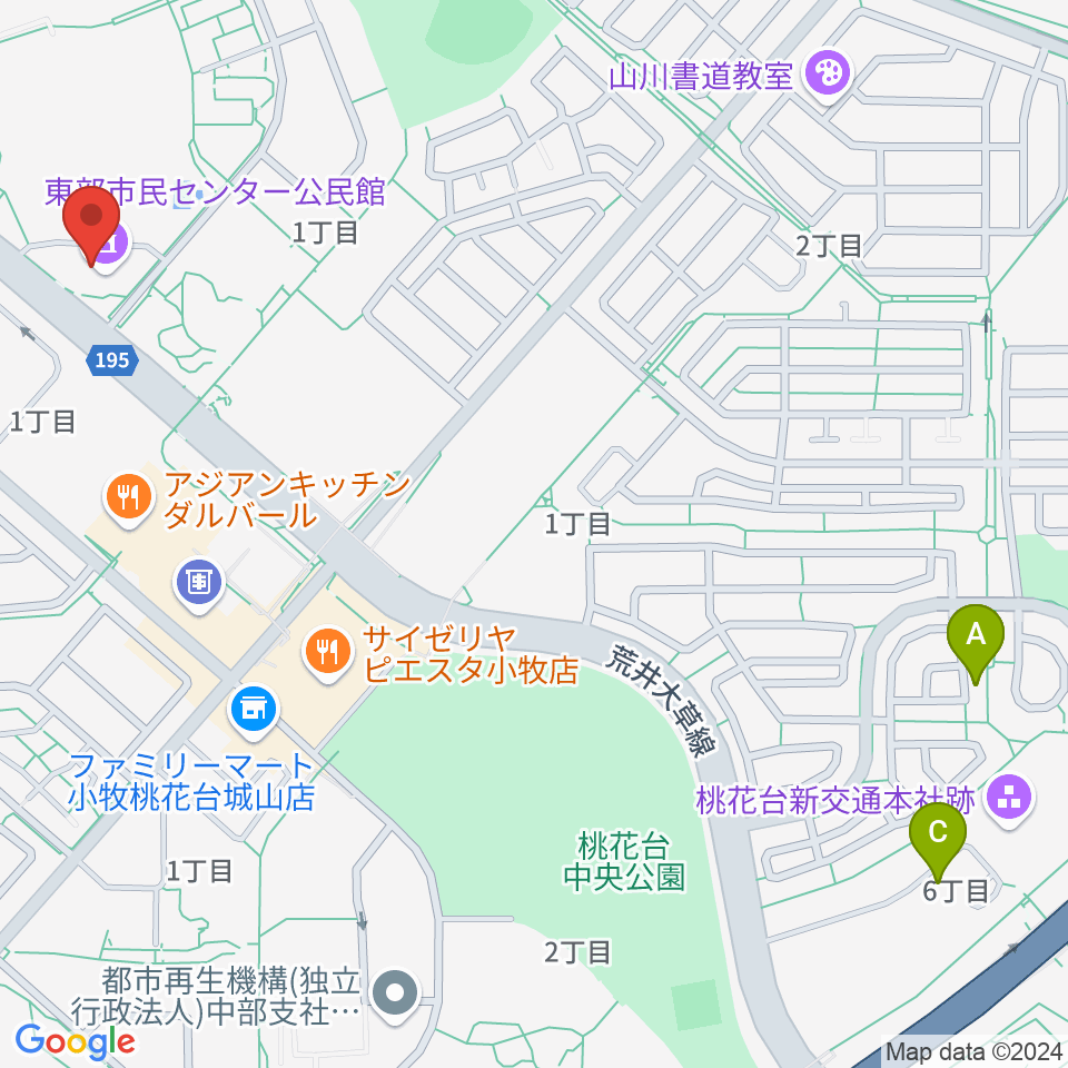 小牧市東部市民センター周辺の駐車場・コインパーキング一覧地図