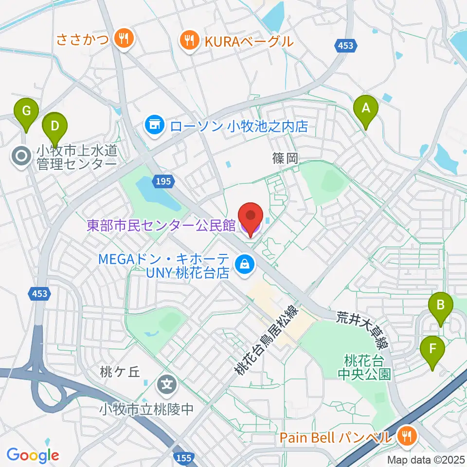 小牧市東部市民センター周辺の駐車場・コインパーキング一覧地図