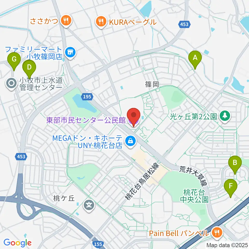 小牧市東部市民センター周辺の駐車場・コインパーキング一覧地図