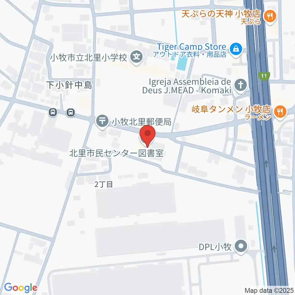小牧市北里市民センター周辺の駐車場・コインパーキング一覧地図