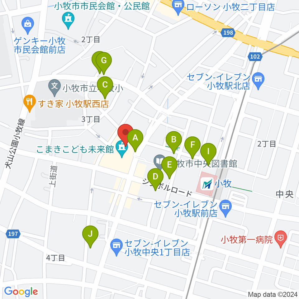 小牧市まなび創造館周辺の駐車場・コインパーキング一覧地図