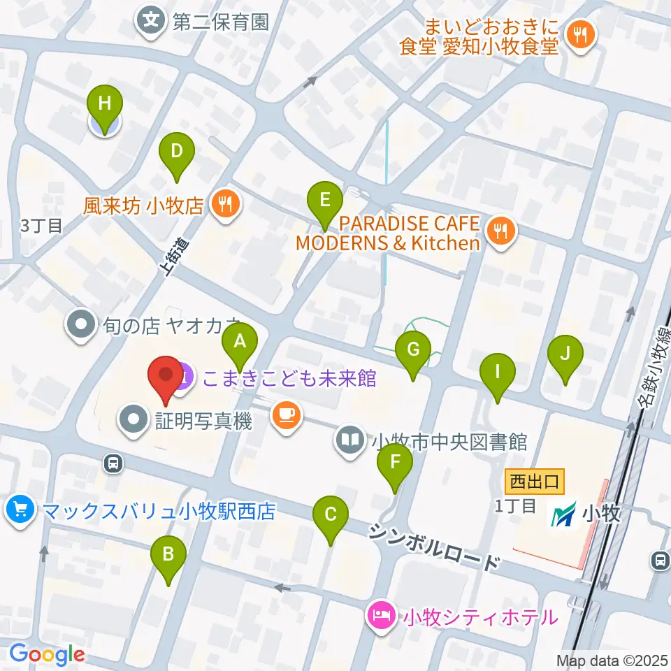 小牧市まなび創造館周辺の駐車場・コインパーキング一覧地図