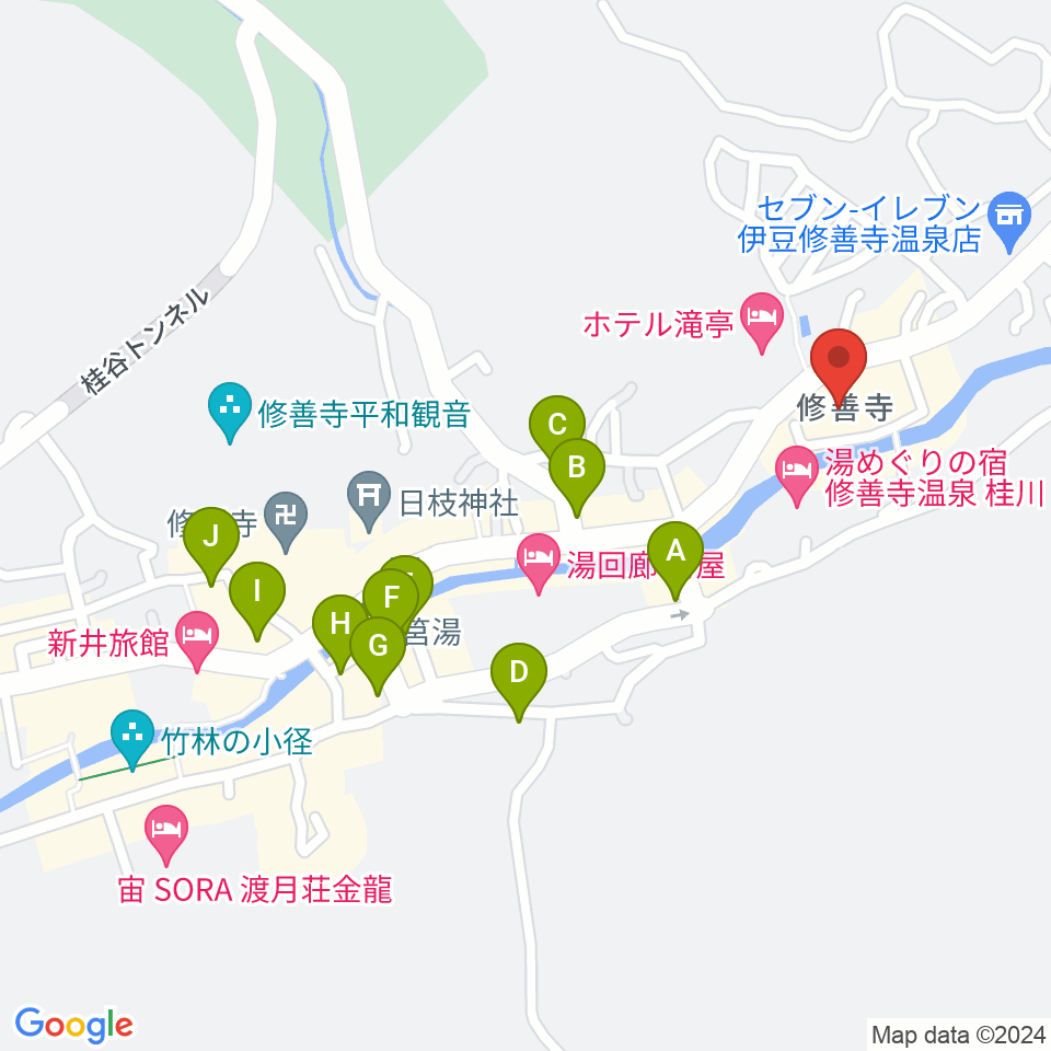 修善寺総合会館周辺の駐車場・コインパーキング一覧地図