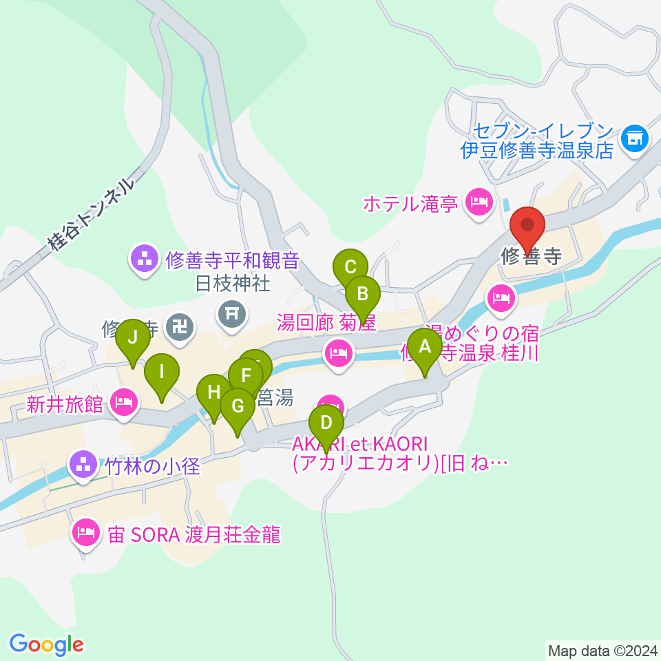 修善寺総合会館周辺の駐車場・コインパーキング一覧地図