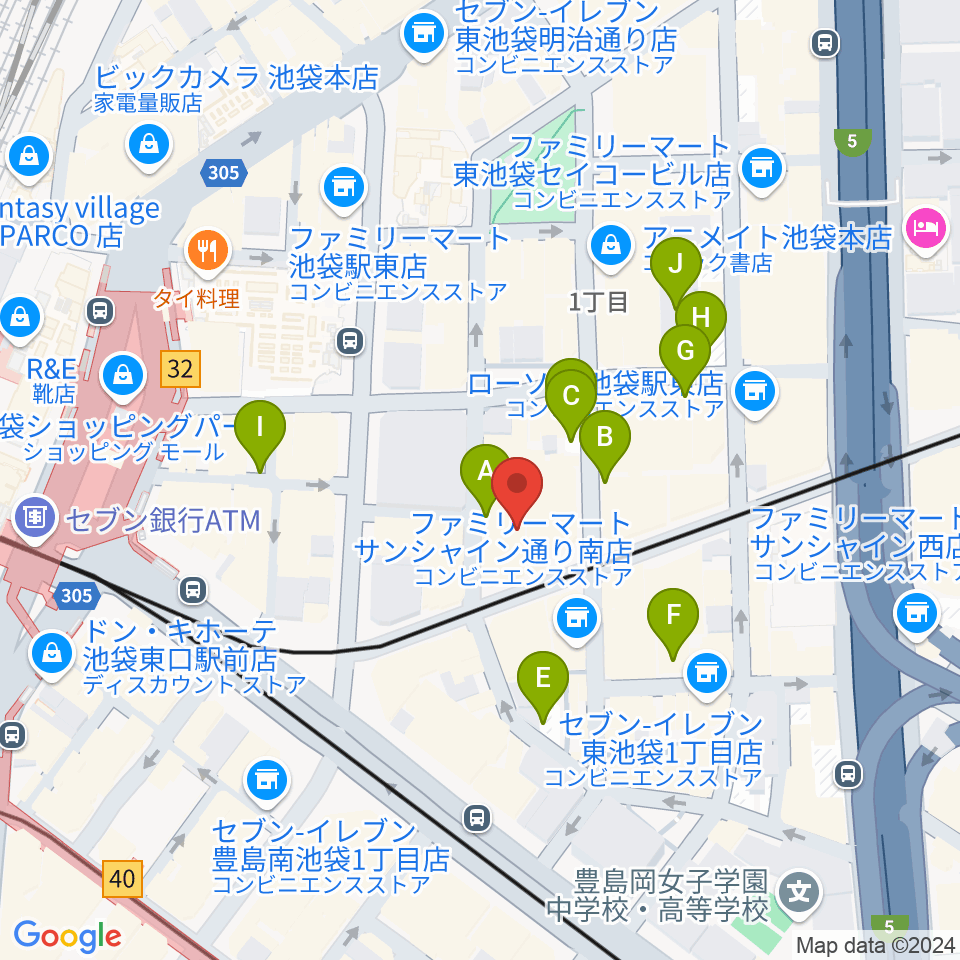 ミクサライブ東京周辺の駐車場・コインパーキング一覧地図