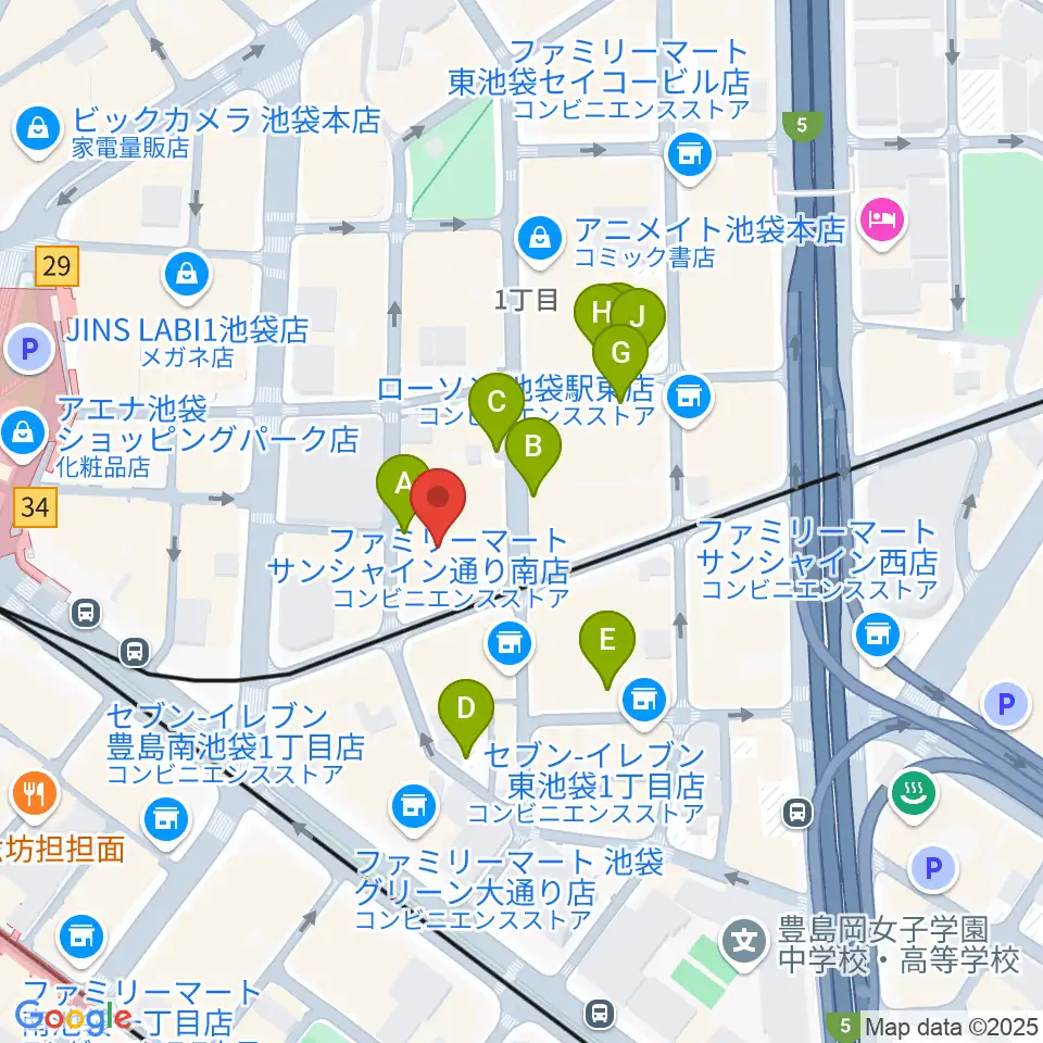 ミクサライブ東京周辺の駐車場・コインパーキング一覧地図