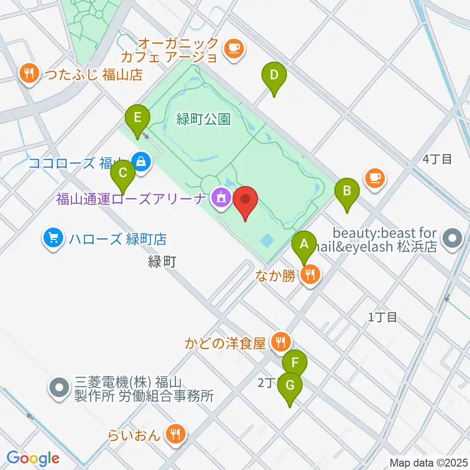 福山通運ローズアリーナ周辺の駐車場・コインパーキング一覧地図