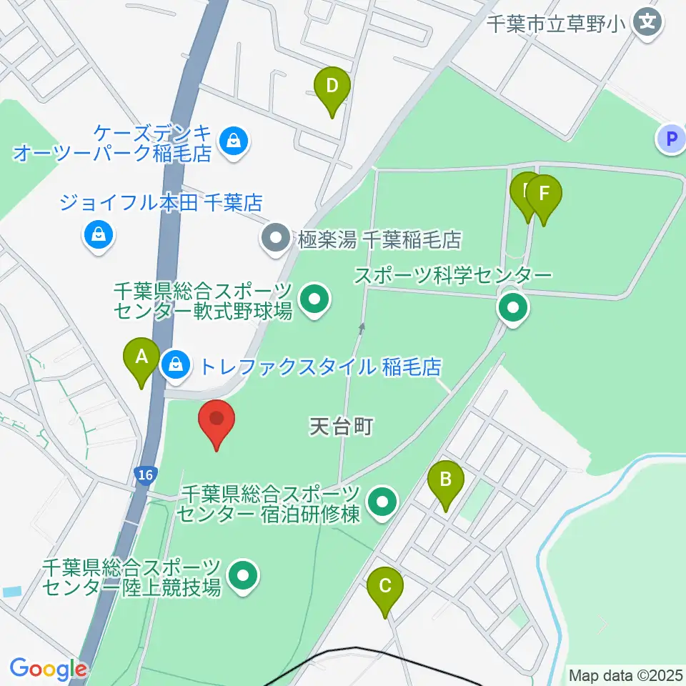千葉県総合スポーツセンター武道館周辺の駐車場・コインパーキング一覧地図