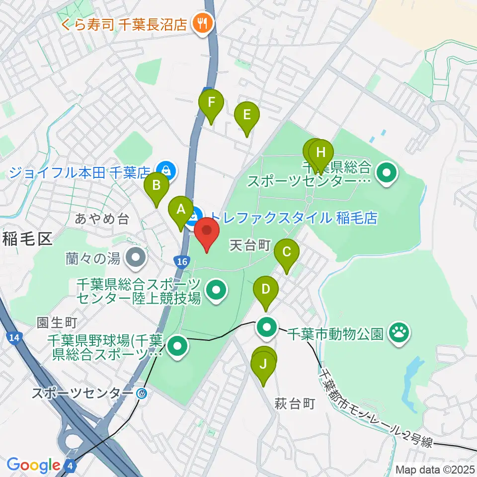 千葉県総合スポーツセンター武道館周辺の駐車場・コインパーキング一覧地図