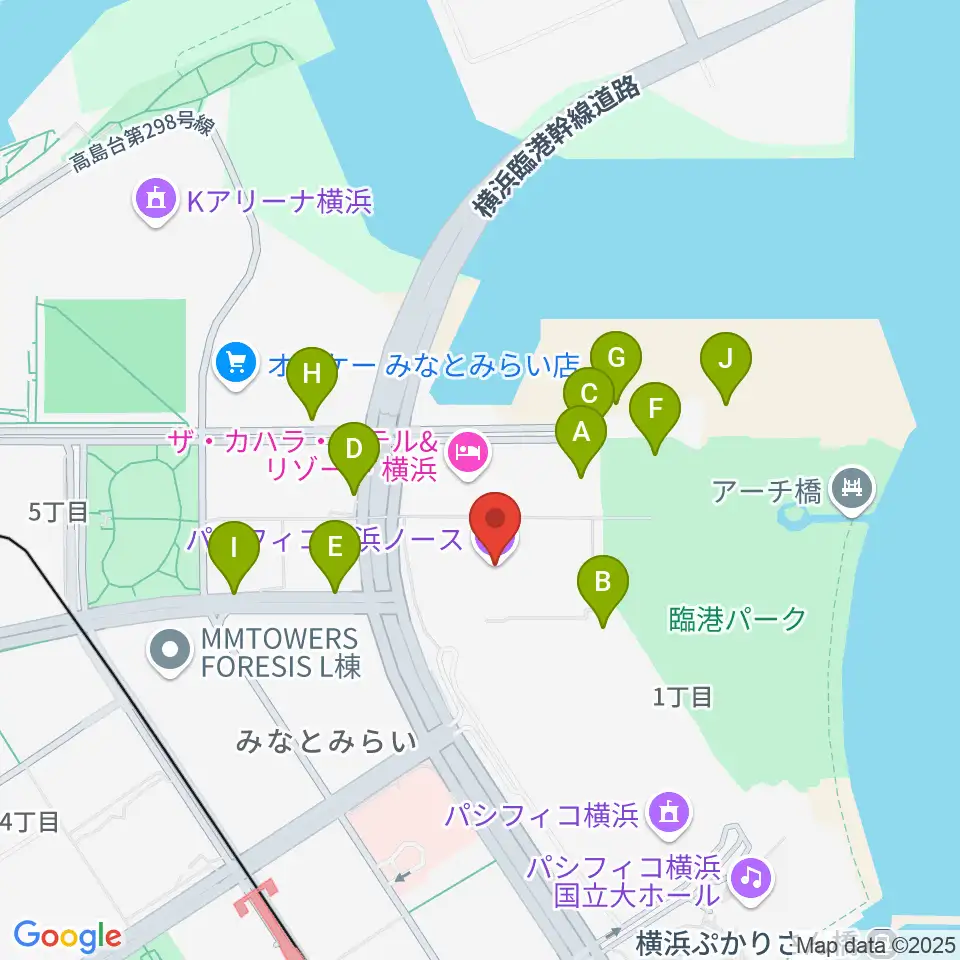 パシフィコ横浜ノース周辺の駐車場・コインパーキング一覧地図