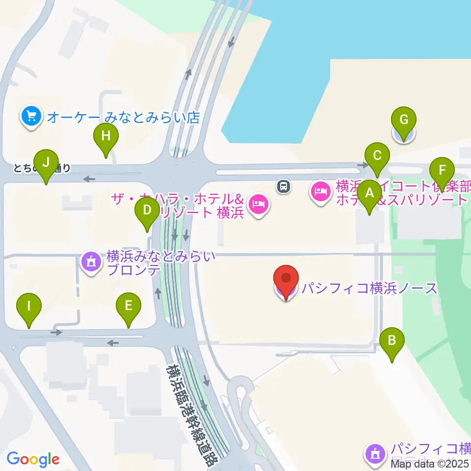 パシフィコ横浜ノース周辺の駐車場・コインパーキング一覧地図