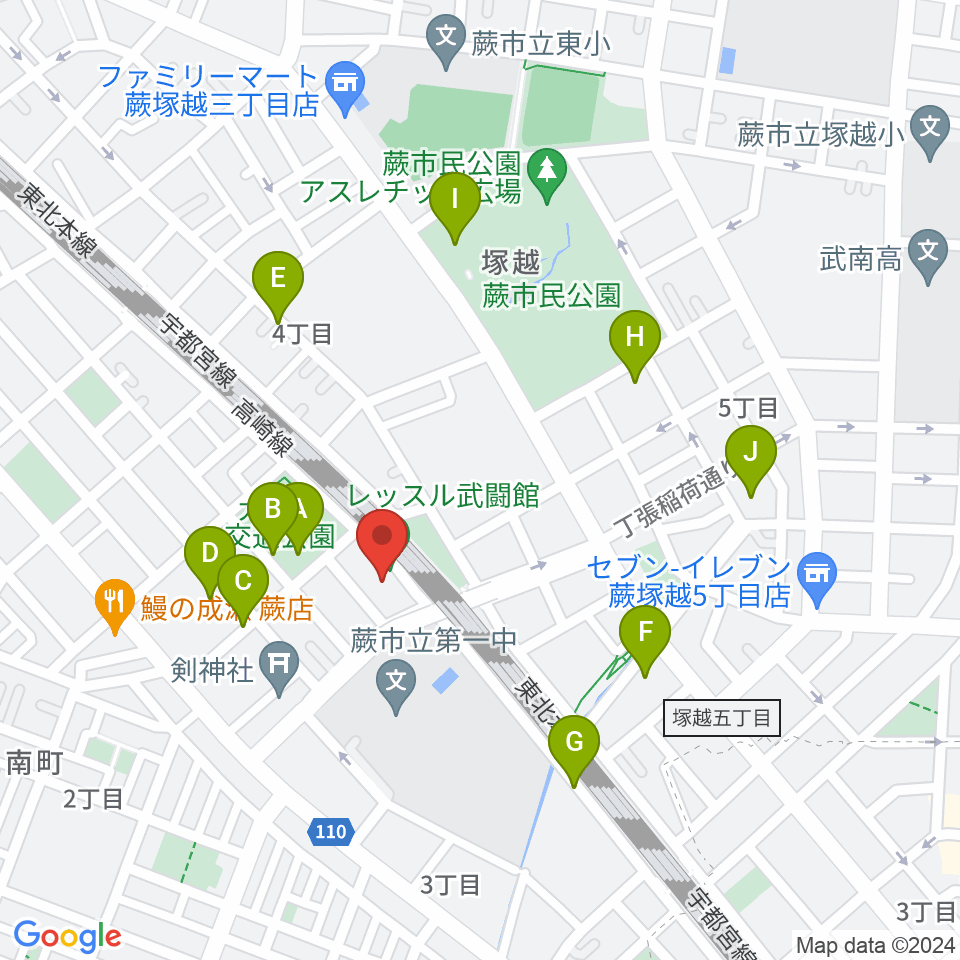 レッスル武闘館（アイスリボン道場）周辺の駐車場・コインパーキング一覧地図