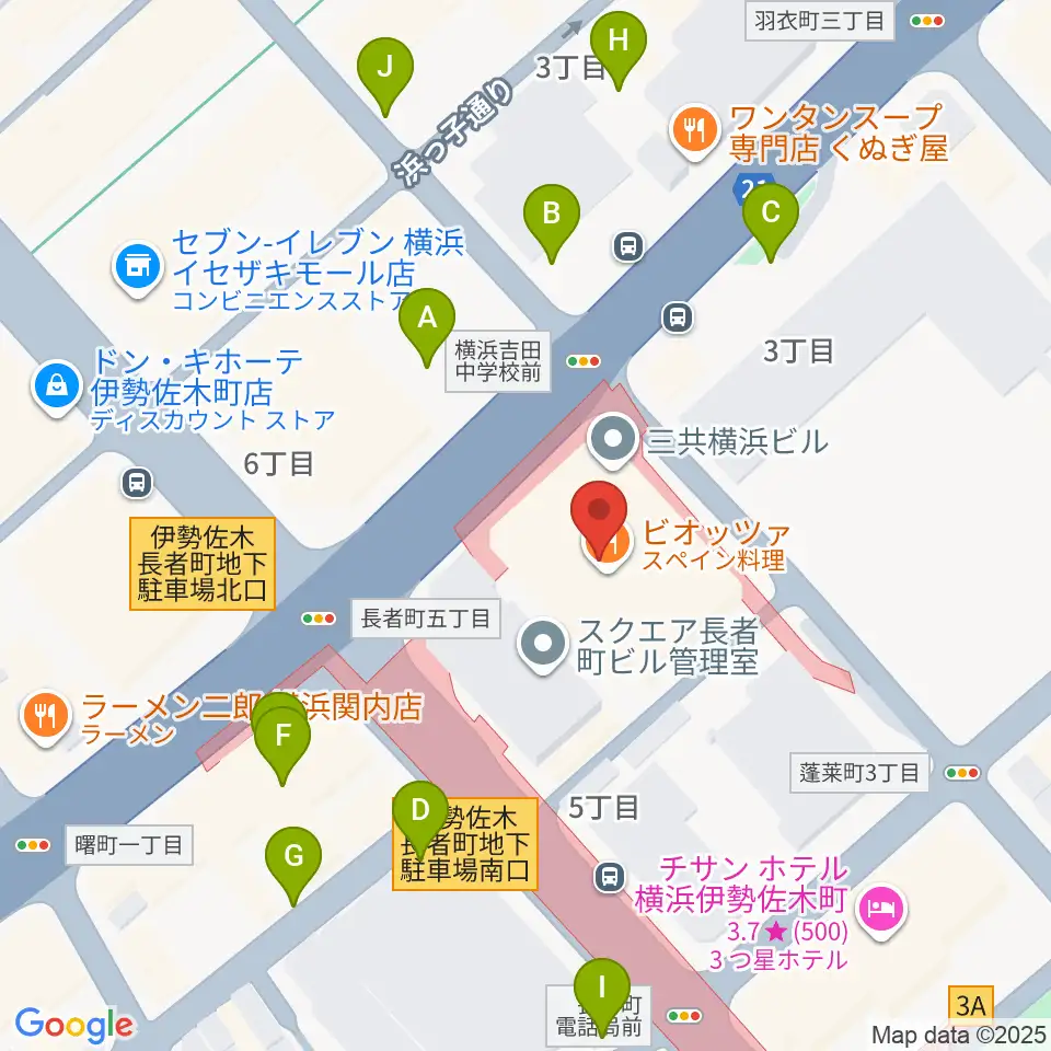 横浜ラジアントホール周辺の駐車場・コインパーキング一覧地図