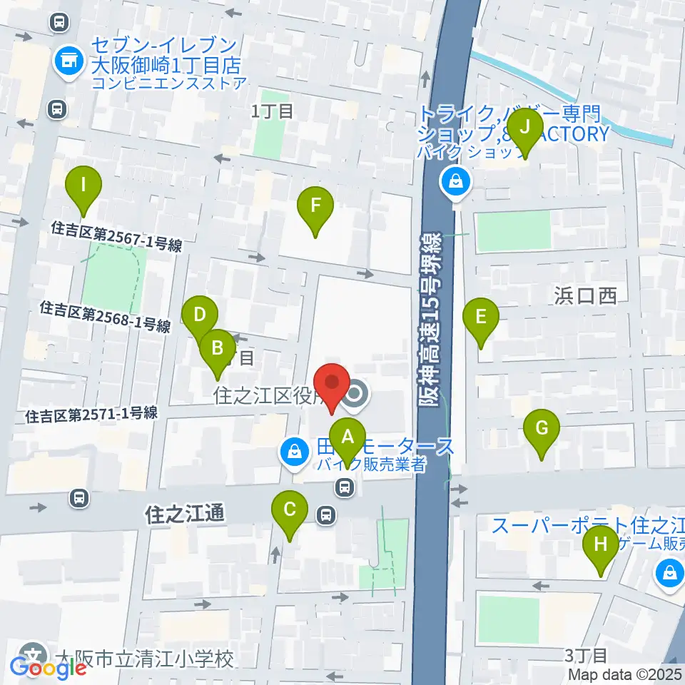 すみのえ舞昆ホール周辺の駐車場・コインパーキング一覧地図