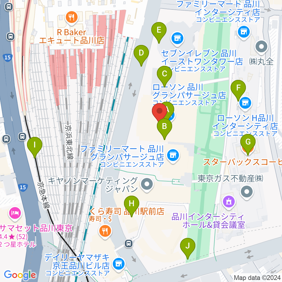 品川グランドホール周辺の駐車場・コインパーキング一覧地図