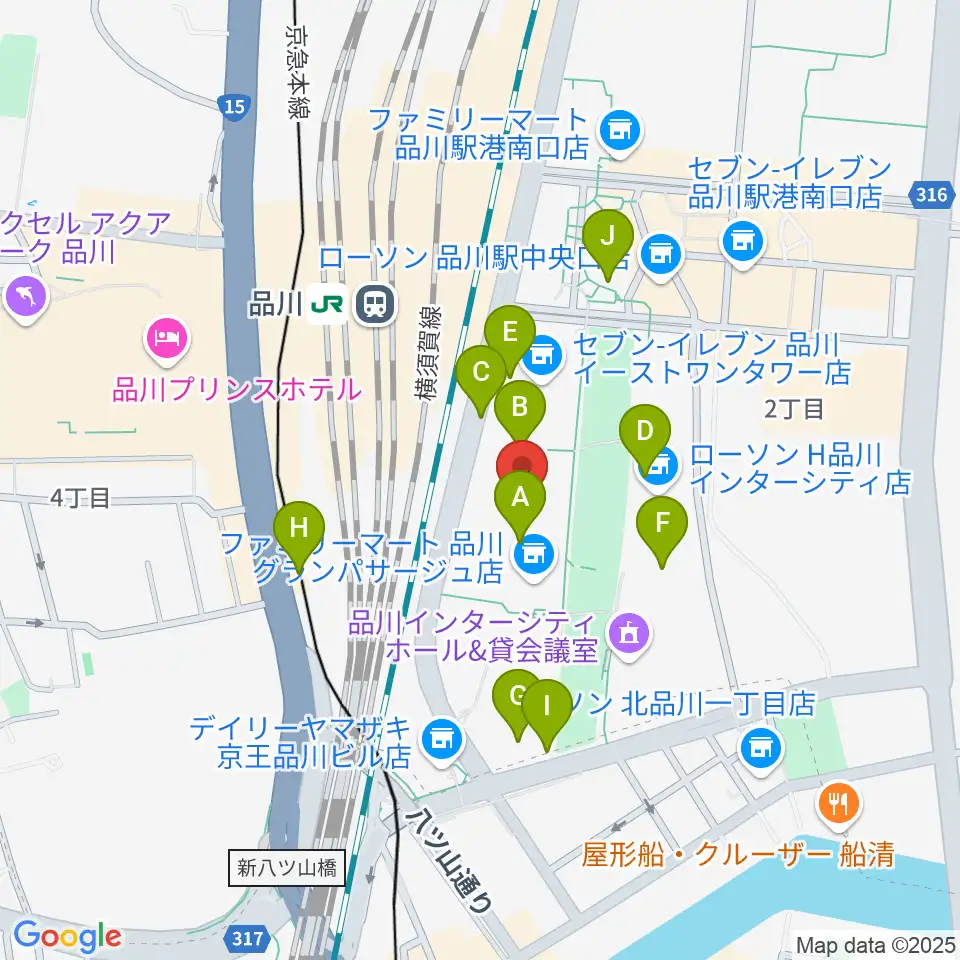 品川グランドホール周辺の駐車場・コインパーキング一覧地図