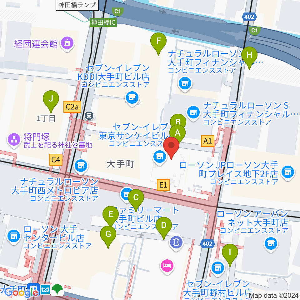 大手町サンケイプラザ周辺の駐車場・コインパーキング一覧地図