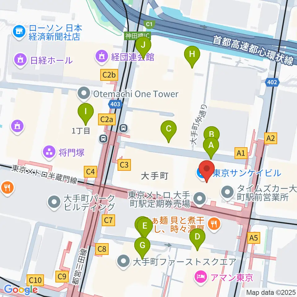 大手町サンケイプラザ周辺の駐車場・コインパーキング一覧地図