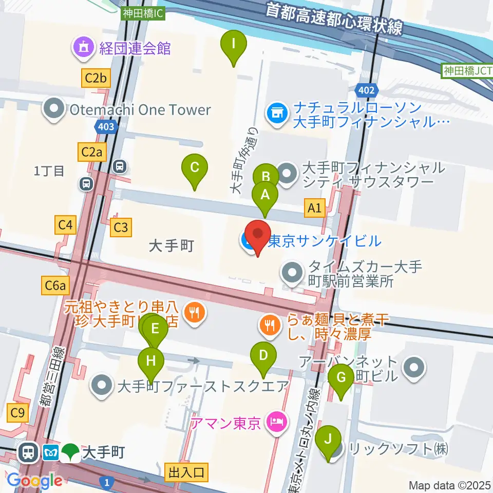大手町サンケイプラザ周辺の駐車場・コインパーキング一覧地図