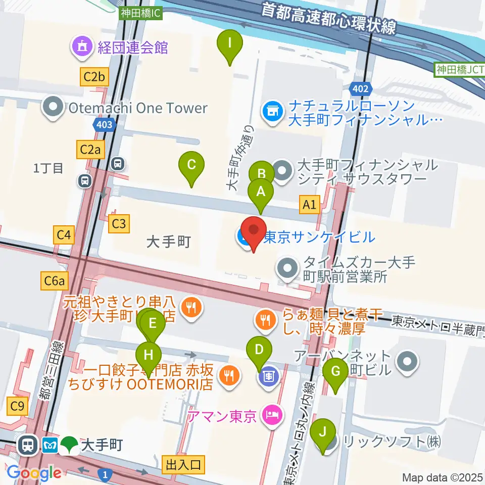 大手町サンケイプラザ周辺の駐車場・コインパーキング一覧地図