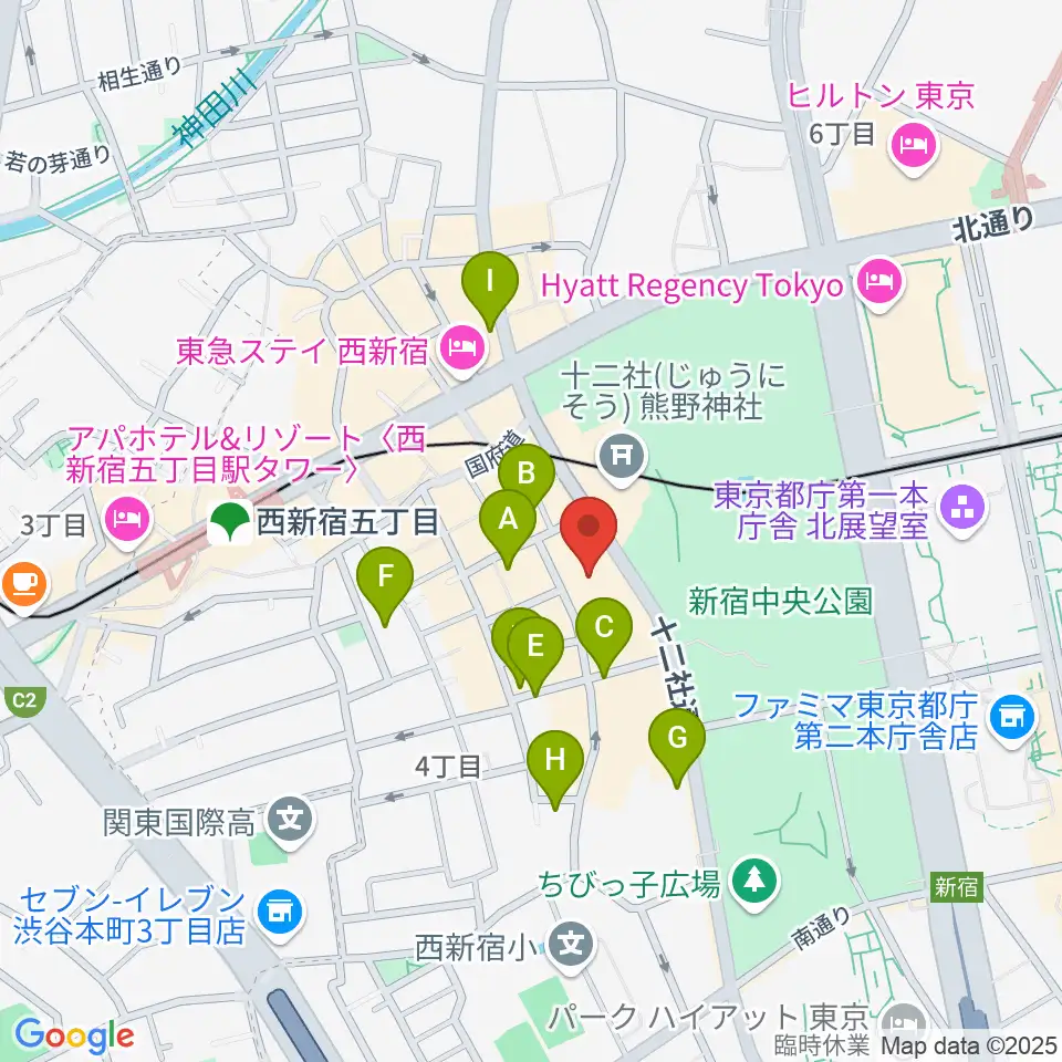 ベルサール西新宿周辺の駐車場・コインパーキング一覧地図