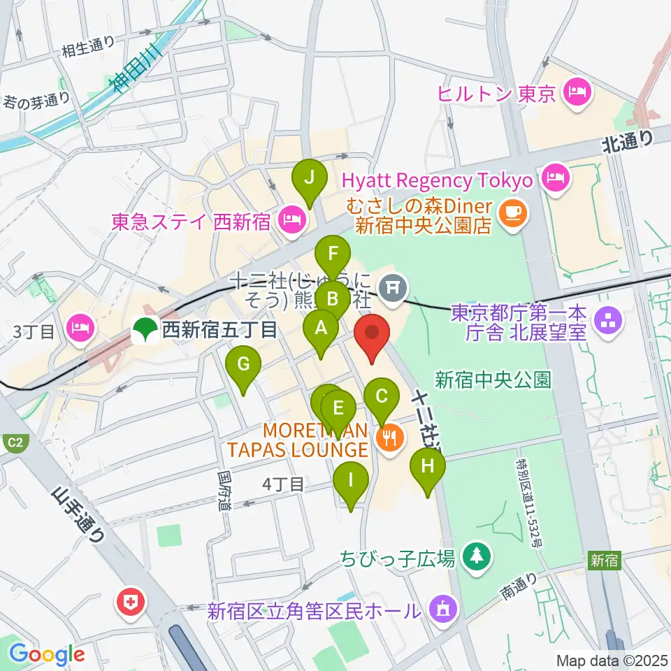 ベルサール西新宿周辺の駐車場・コインパーキング一覧地図
