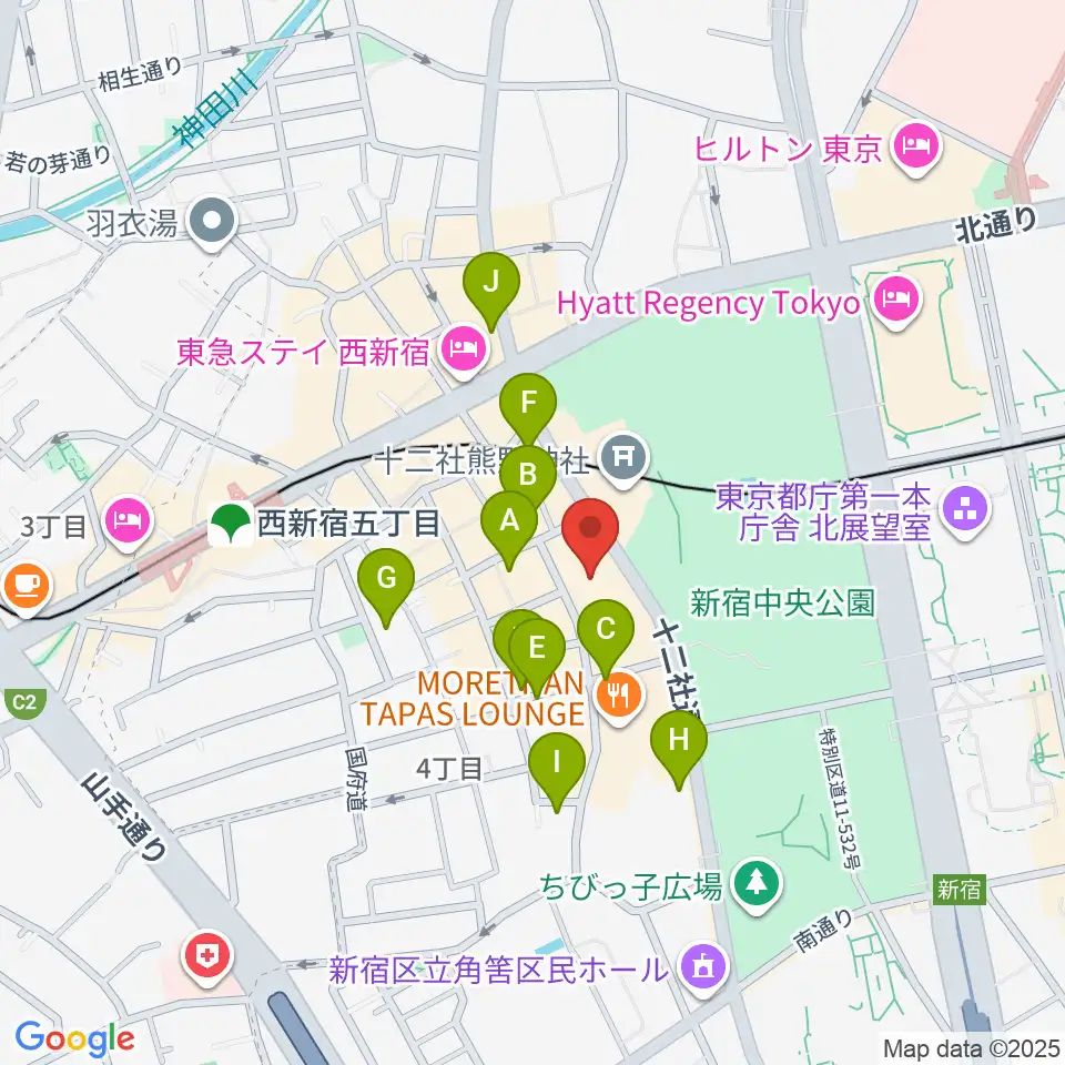 ベルサール西新宿周辺の駐車場・コインパーキング一覧地図